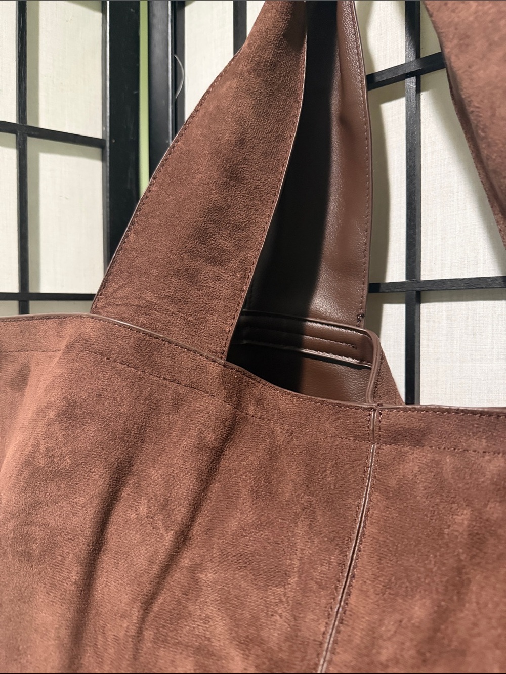 Free People Brown Vegan Suede/ Leather HUGE Reversible NWOT Roomy RemoveablPouch - Picture 2 of 6